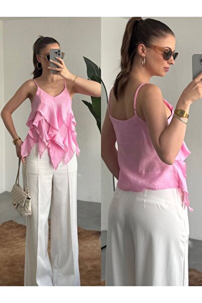 Kai Baby Strappy Ruffle Detailed Slim Blouse