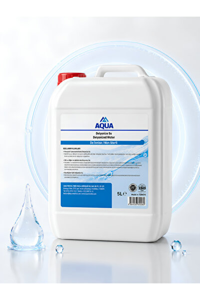 Aqua Med 5000 ML Deiyonize Su Laboratuvar Temizlik Akü Ütü Radyatör Suyu Hijy...
