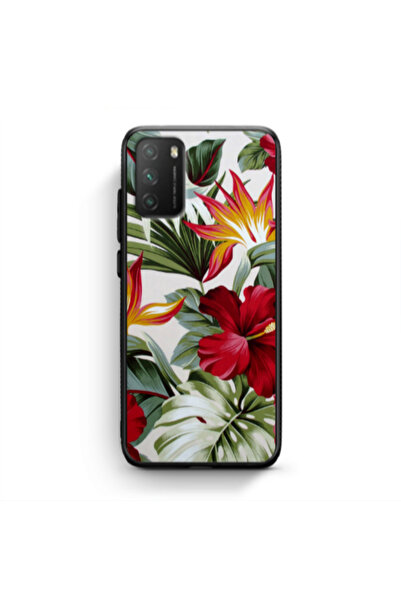 Other Xiaomi Poco M3 laves and flowers Black Glossy Θήκη