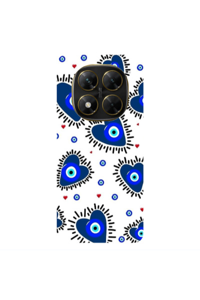 Other Xiaomi Poco X7 Heart evil eye beads Transparent Silicone TPU Θήκη