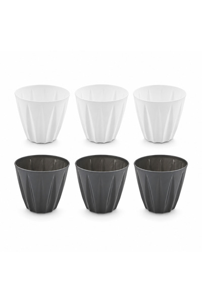 Hep İndirimli Bade Premium Çiçek ve Bitki Saksı 6lı Set