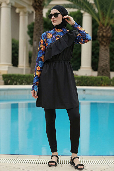 armonika 3-Piece Set Asymmetrical Collar Sleeves Lycra Elastic Waist Parachut...