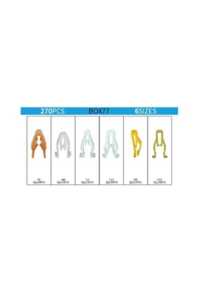 Tradesor Σετ συνδετήρες αυτοκινήτου 6 τύπων - 1806202 - 270pcs - 180978