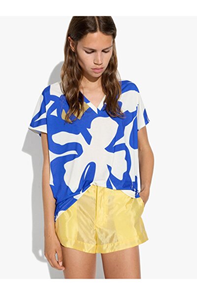 PARFOIS Kadın Çiçek Desenli T-Shirt