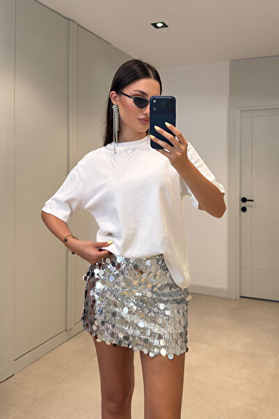 MAGARDE Sequined Premium Skirt - Gray