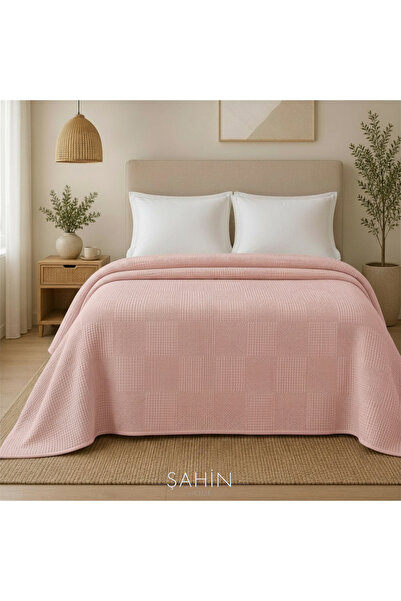 Şahinhome 100% Cotton Pink Color Double Waffle Pike 200 X 235 cm