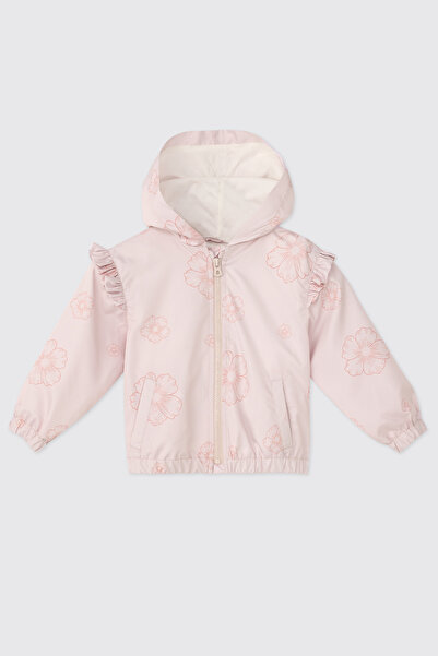 Panço Baby Girl Patterned Ecru Raincoat