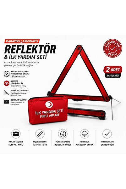 ZIMBIRTICI KAZA İKAZ ÜÇGEN REFLEKTÖR & LÜKS İLK YARDIM ÇANTASI