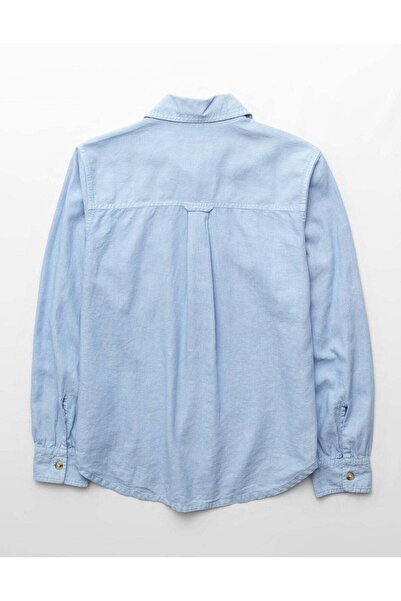 AMERICAN EAGLE AE Linen-Blend Button-Up Shirt
