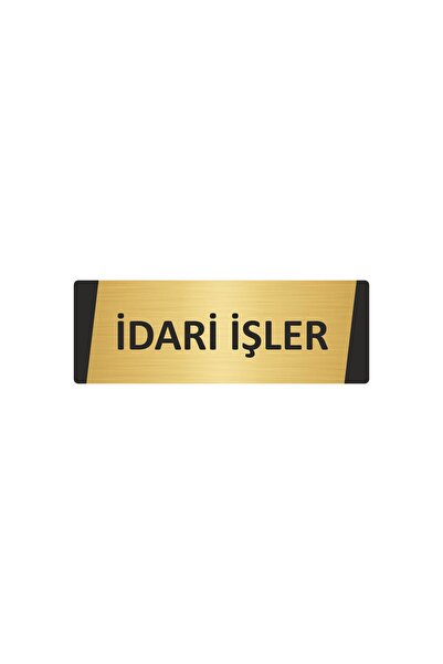Özarslan Dizayn لافتة تحذير معدنية للأعمال الإدارية مقاس 10×20 سم لون ذهبي