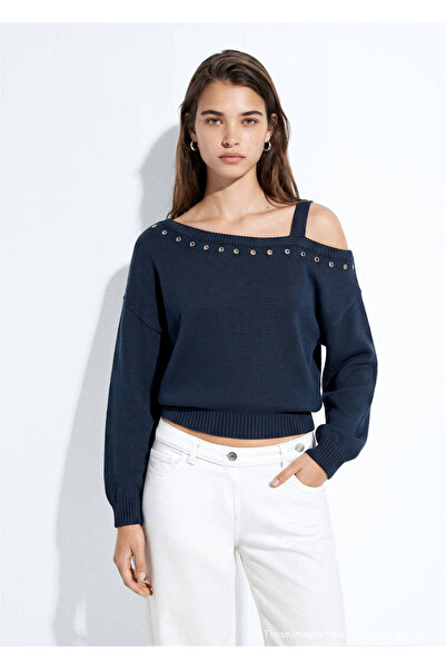 Mango Teen %100 pamuk asimetrik kesim kazak