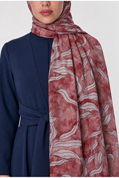 minelesarp Mooncorn Nature Leaf Patterned Cotton Viscose Shawl 75X190 cm – Li...
