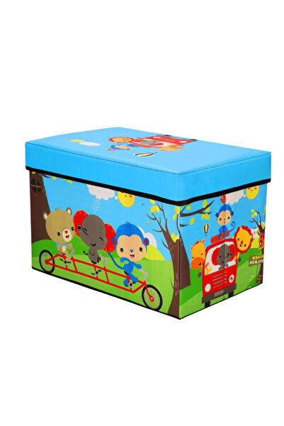 AtaPetGarden Cutie de depozitare pliabilă tip taburet ALBASTRU 48x31x31 cm cu...