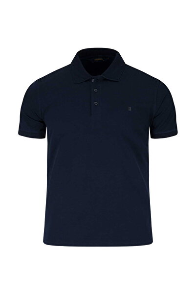 Hatemoğlu Navy Blue Regular Fit Polo Collar Cotton T-Shirt