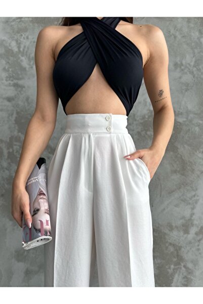 Jodtique Women's High Waist Pants White