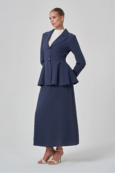 Mimya Modal Peplum Detaylı Ceket Etek Takım 8320
