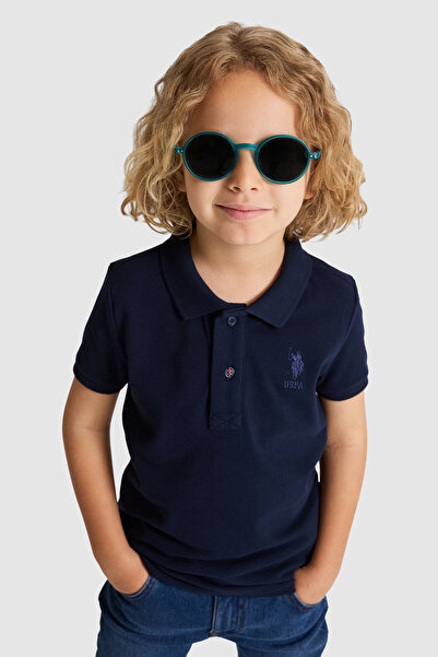 U.S. Polo Assn. Boy's Navy Blue Polo Collar Basic T-Shirt 50320118-Vr033