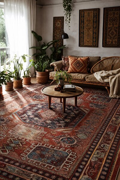 Naar Halı Nayra Kuman 32 Kaymaz Tabanlı Yıkanabilir Klasik Kilim