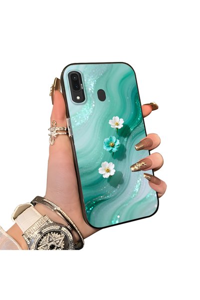 Hontinga Samsung Galaxy A20 Compatible Silicone Edge Hard Back Case Couple Ph...