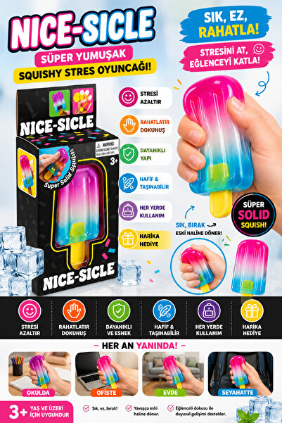 Firsatkolay Nice-Sicle Dondurma Squishy Oyuncak – Süper Yumuşak Sıkılabilir S...