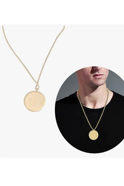 zerzembe Elegant Arabic Necklace, Ayatul Kursi Pendant, Stainless Steel Collarbone Chain Jewelry, for Men and Women