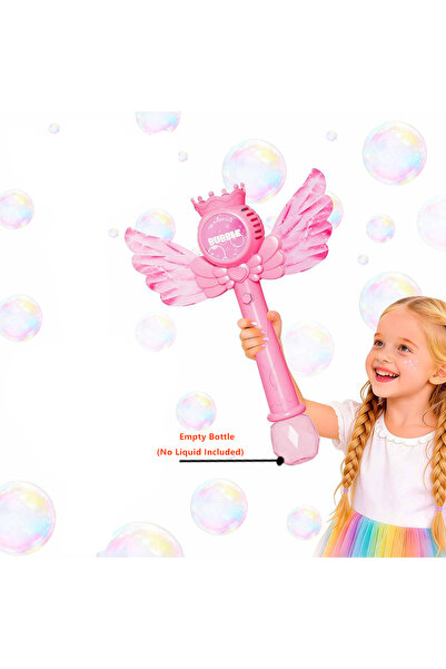 Choice1 Pink Automatic Bubble Wands for Girls Princess Bubble Machine with Re...