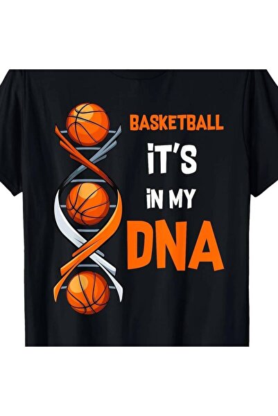 23 nisan تي شيرت كلاسيكي بنمط كرة السلة "It's in My DNA"، برقبة دائرية، وأكما...