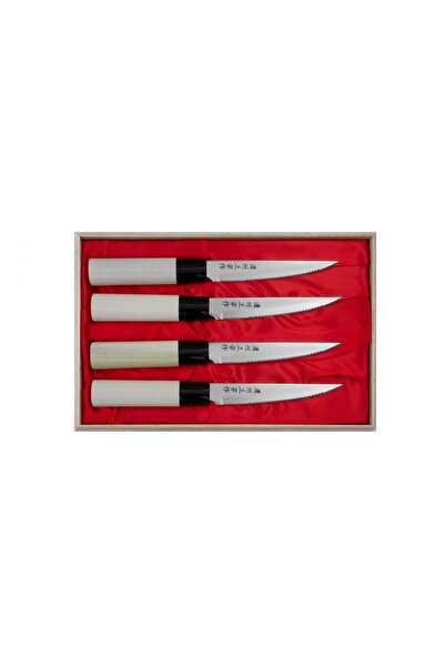 Satake Cutlery Set 4 cutite pentru friptura, Satake, lemn de magnolie, 23,7cm