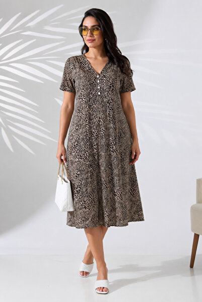 LİKAPA Short Sleeve Combed Cotton Dress 806Pk
