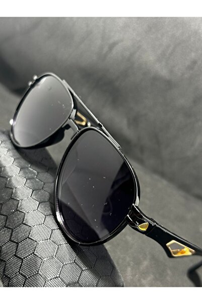 Sunglasses Ochelari de Soare Aviator | Ramă Gold & Black | Lentile Maro Degradé