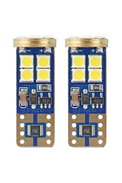 AMIO Becuri auto LED CANBUS T10e W5W White 12SMD 2835, 12/24V, lumina alba 56...