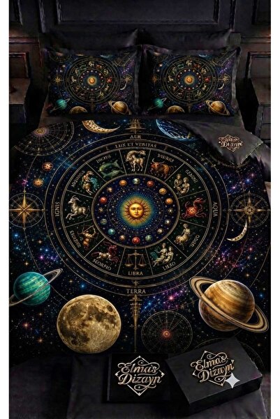 Elmas Dizayn Custom Design Brand Double Duvet Cover Set Organic Satin & Cotto...