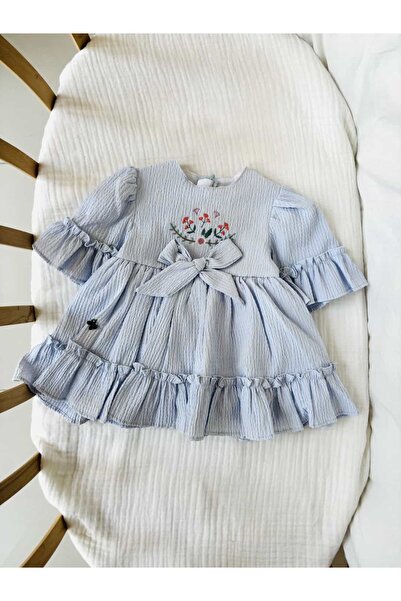 NUNU BABY Barbara Çiçek Nakışlı Elbise