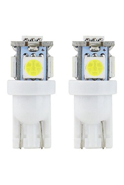 AMIO Bec de poziție tip LED, T10 W2.1x9.5 W5W, 12V, 5 SMD 5050, culoare albă,...