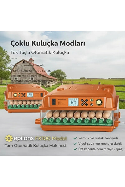 Epilons FX100 Tam Otomatik Kuluçka Makinesi 100 Yumurta Kapasiteli | Yeni Nes...