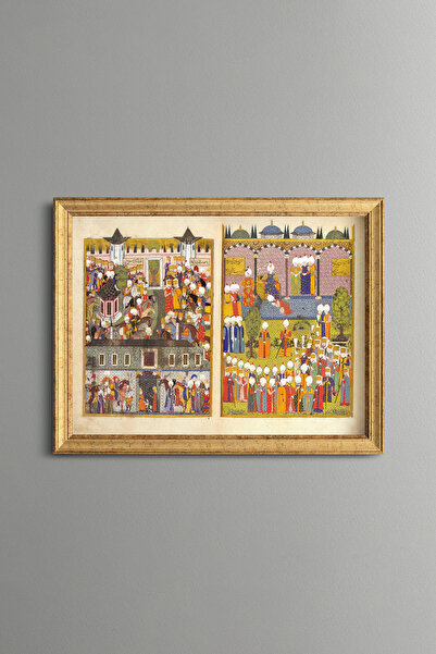 epiqart Ottoman Miniature Art - Vintage Patterned Painting - Fine Model