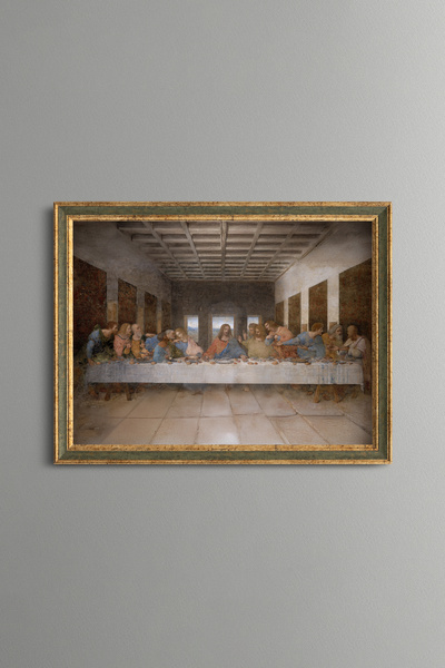 epiqart Son Akşam Yemeği - Vintage Desenli Tablo - İnce Model