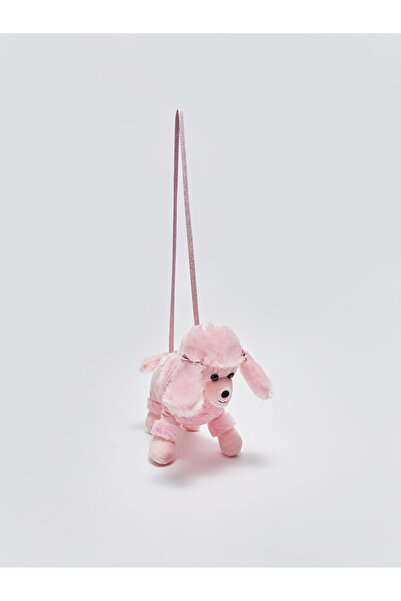 LC Waikiki Geantă crossbody pentru fete cu figurină de cățeluș de pluș roz 3D