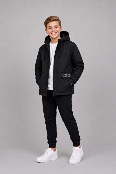 ASYAKİDS CLUB Boy's Hooded Pocket Lined Seasonal Raincoat
