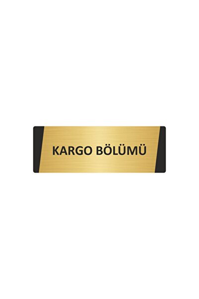 Özarslan Dizayn Cargo Area Metal Warning Sign 7X20 cm Gold Color