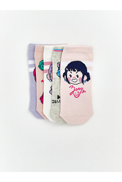 LC Waikiki Two Mt Shop Quality Lcw Kids Lilac Patterned Girls' Booties Socks