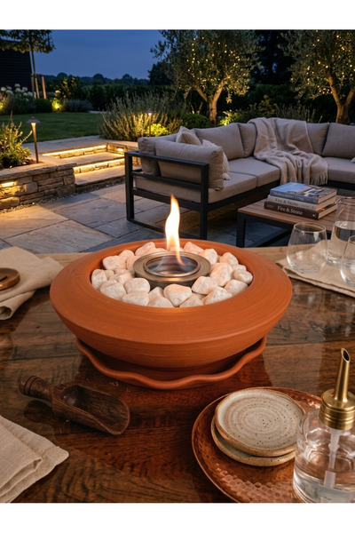 LUNİVAA HOME Modern New Generation Desktop Fireplace Artificial Fire Pit Gard...
