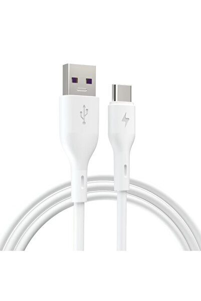 ZetGSM Cablu de date USB la Type-C 2A - 1 metru - Alb (Încărcare rapidă)