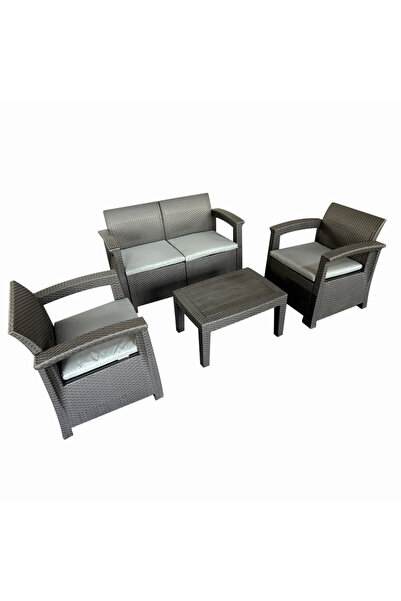 KlugMeister Set mobilier terasa/gradina tip ratan KJF3132, canapea + doua fot...