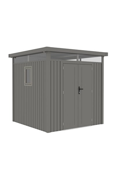 KlugMeister Casuta / magazie de gradina premium metalica, Anna-B Gri Aluminiu...