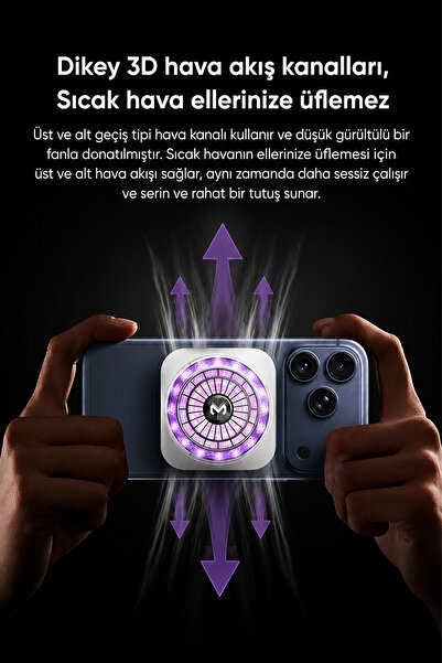 Memo CX21 18W Manyetik Telefon Soğutucu RGB Işıklı Yarı İletken Buz Soğutmalı Mobil Oyun Fanı