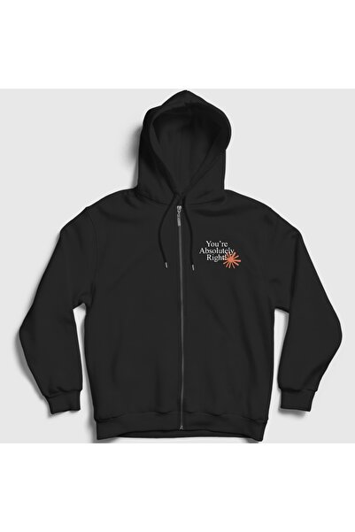 Presmono Unisex Black You'Re Absolutely Right Claude Code Zippered Hooded Swe...