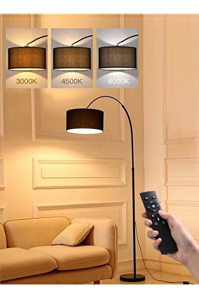 ROCK POW مصباح أرضي LED بتصميم قوسي عتيق مع إضاءة دافئة وجهاز تحكم عن بعد لغر...