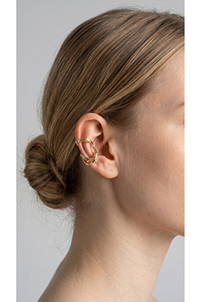 mostbeautifull Trend Gold Ear Cuff Deliksiz Kulak Manşeti Kıkırdak Küpe 316L