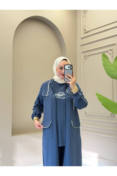 moda4b Women's 3-Piece Tracksuit Set with Hooded Long Cardigan Sweatshirt and...